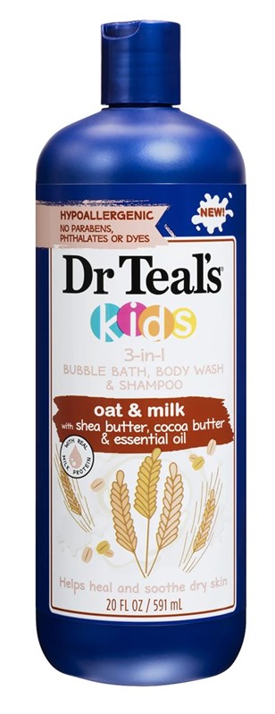 Dr Teals Kids 3-In-1 Shampoo/ Bath/Body Wash Oat + Milk 20oz