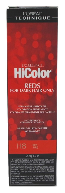 Loreal Excel Hicolor H08 Tube Red Fire 1.74oz