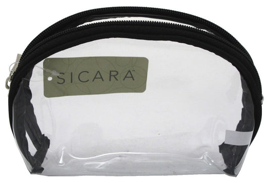 Sicara Clear Cosmetic Bag Oval Purse (4.75X6X2)