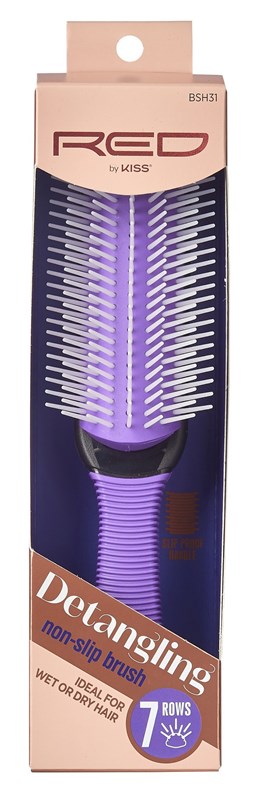 Kiss Red Brush Detangling 7 Rows Non-Slip