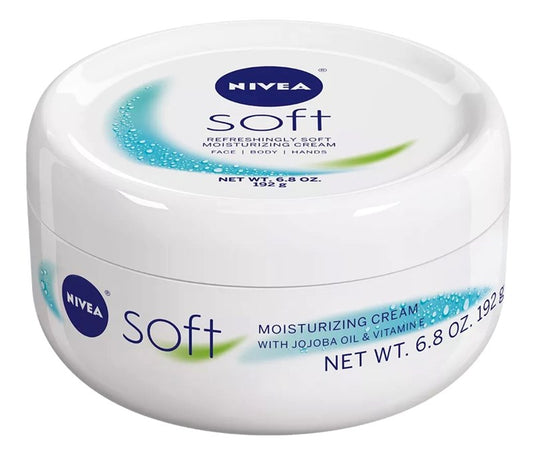 Nivea Soft Moisturizing Cream Face/Body/Hands 6.8oz Jar