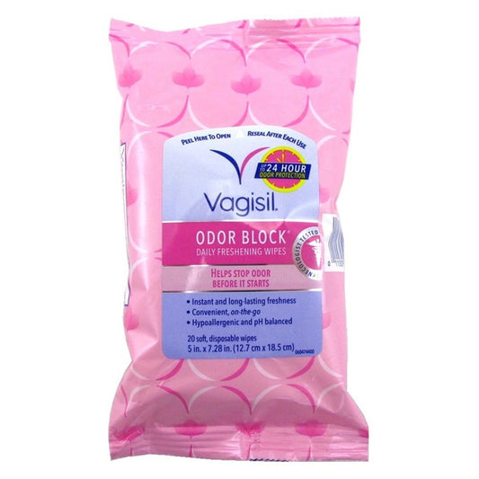 Vagisil Odor Block Wipes 20 Count ( (1PC))