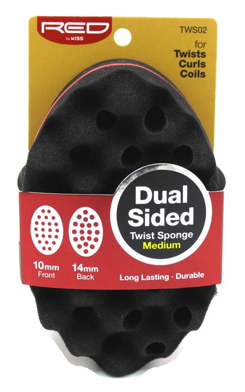 Kiss Red Twist Sponge Medium Dual Sided