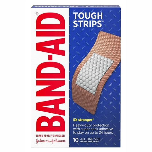 Band-Aid Tough Strips Xl 10 Count Heavy Duty All One Size