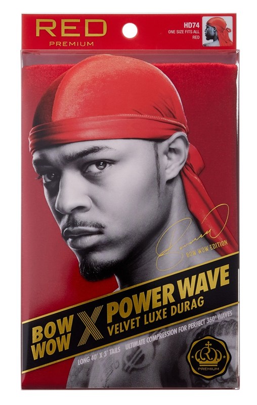 Kiss Red Durag Bow Wow Power Wave Velvet Red ( (1PC))