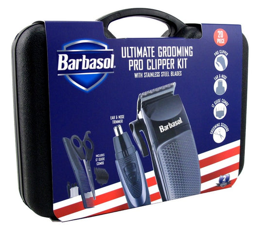 Barbasol Pro Hair Clipper Kit Ultimate Grooming 20 Piece