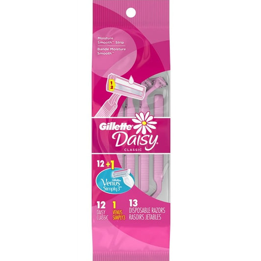 Gillette Daisy Razor Classic 12 Count + 1 Simply Venus 3