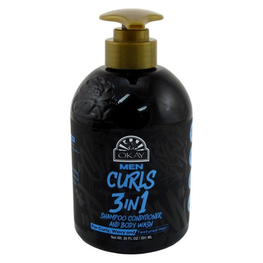 Okay Men Curls 3-In-1 Shampoo Conditioner & Body Wash 20oz