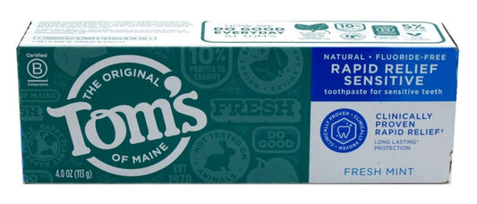 Toms Nat Toothpaste Rapid Relief Sensitive Freshmint 4oz