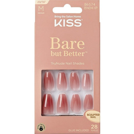 Kiss Bare But Better Nails 28 Count Medium Length Rose