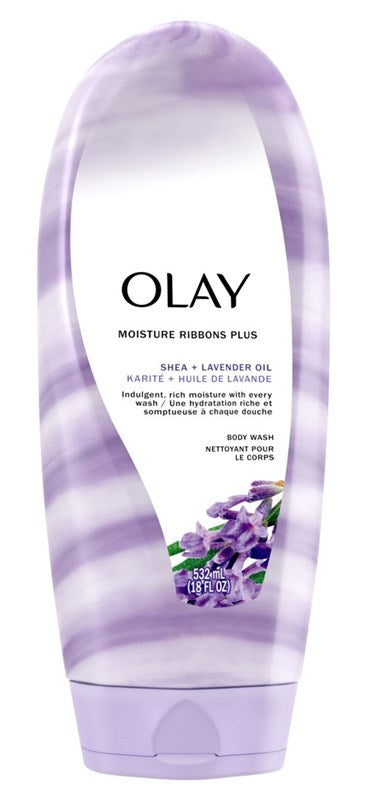 Olay Body Wash Moist Ribbons+ Shea+Lavender Oil 18oz