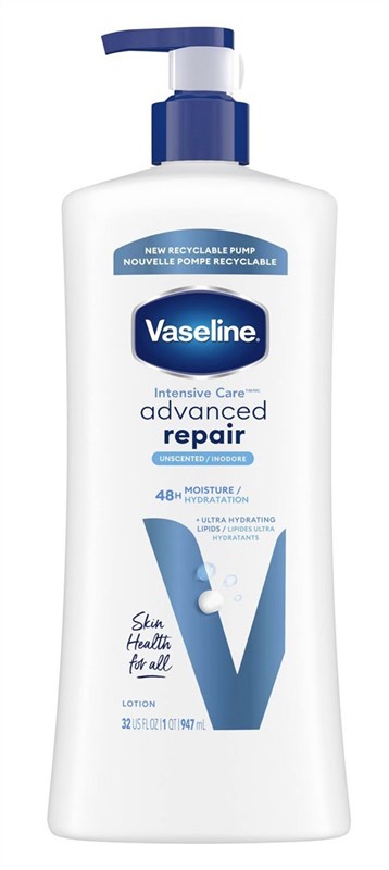 Vaseline Intensive Care Lotion Adv Repair 20.3oz Unscented