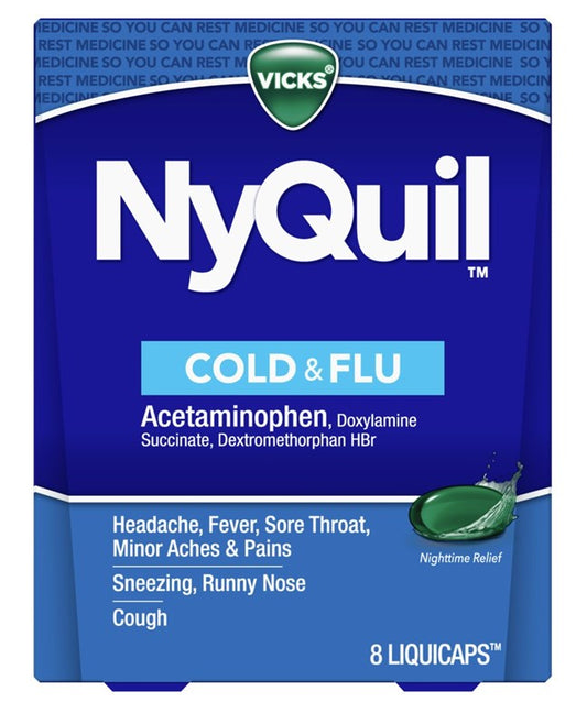 Vicks Nyquil Cold & Flu Liquicaps 8 Count