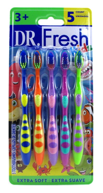 Dr. Fresh Kids Toothbrush Extra Soft 5 Count (1PC)