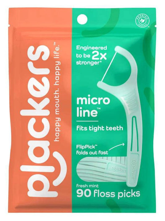 Plackers Micro Line Floss Picks Fresh Mint 90 Count