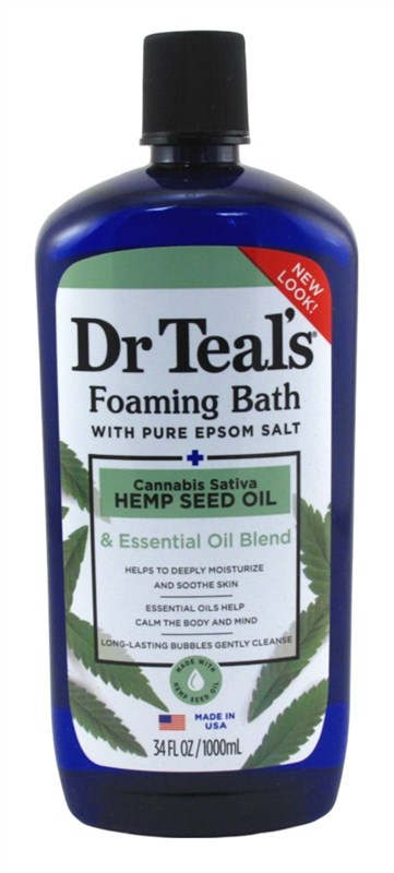 Dr Teals Foaming Bath Cannabis Sativa Hemp Seed Oil 34oz