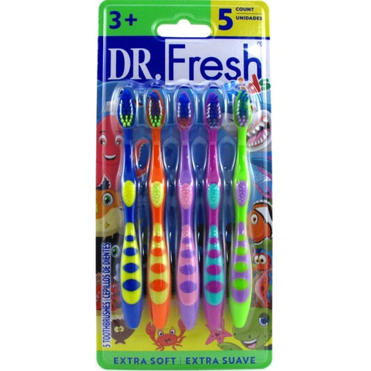 Dr. Fresh Kids Toothbrush Extra Soft 5 Count (1PC)