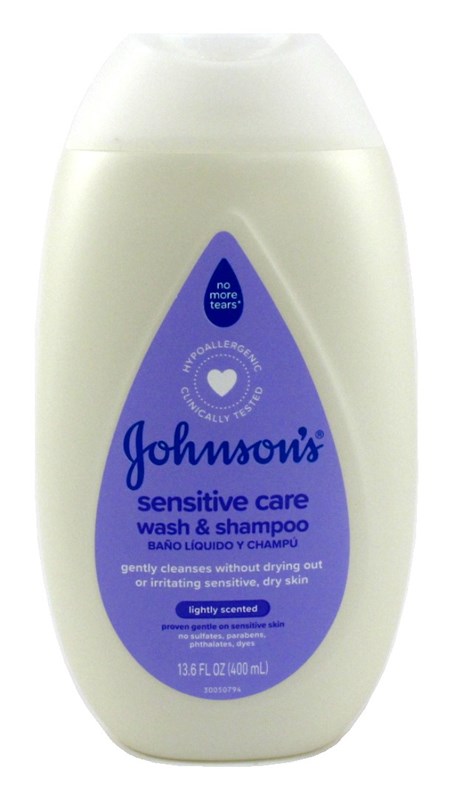Johnsons Sensitive Care Wash & Shampoo Lightly Scented 13.6oz