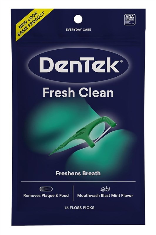 Dentek Floss Picks Fresh Clean Sensitive Teeth/Gums 75 Count