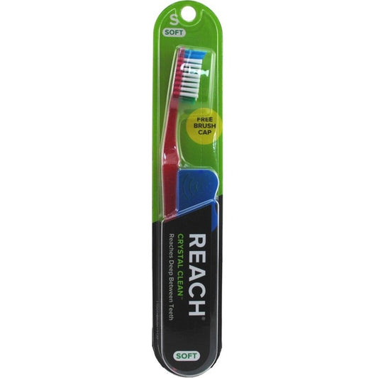 Reach Toothbrush Crystal Clean Soft W/ Cap (1PC) Asst Colors