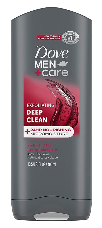 Dove Body & Face Wash Mens Exfoliating Deep Clean 13.5oz