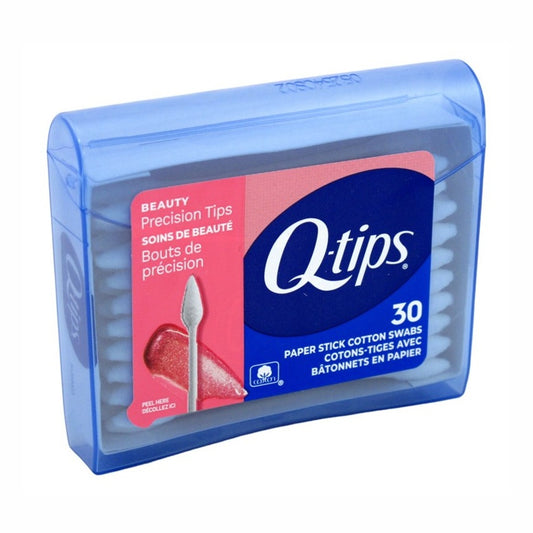 Q-Tips Cotton Swabs 30 Count Precision Tips Purse Pack(9in)