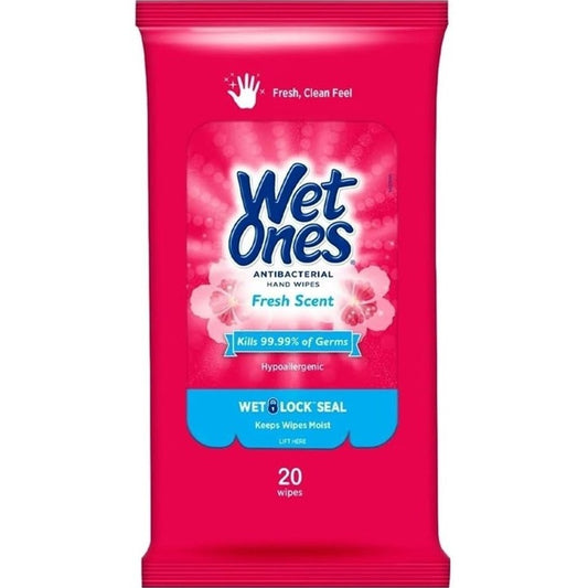 Wet Ones Anti-Bacterial Hand Wipes Fresh Scent 20 Ct (10in)