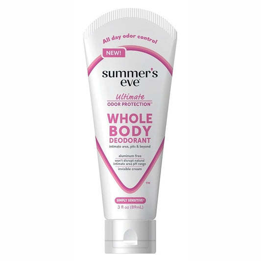 Summers Eve Whole Body Cream Deodorant Simply Sensitive 3oz