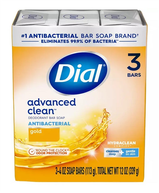Dial Bar Soap Gold 4oz 3 Count Advanced Clean Antibacterial