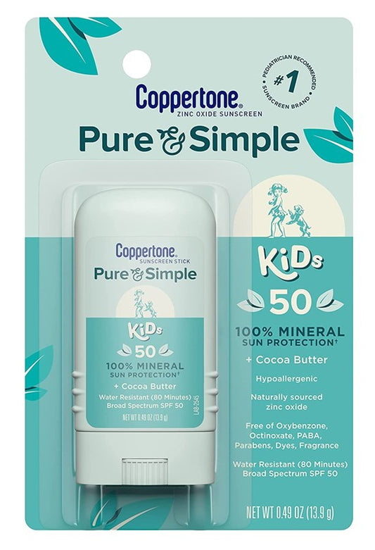 Coppertone Spf#50 Kids Pure & Simple Sunscreen Stick 0.49oz