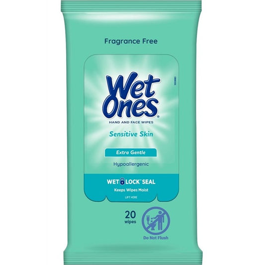 Wet Ones Anti-Bacterial Hand Wipes Extra Gentle 20Ct (10in)