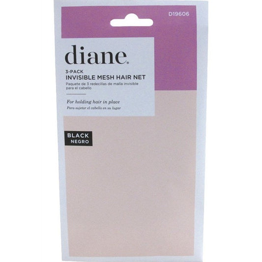 Diane Hair Net Invisible Mesh Black 3 Pack (12in)