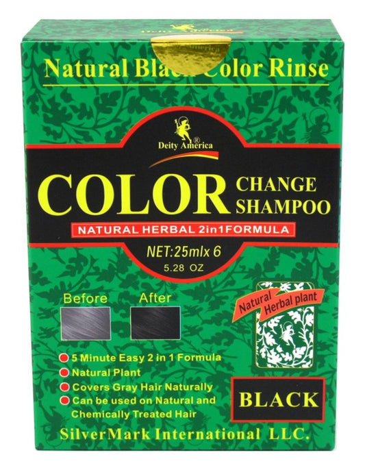 Deity Shampoo Color Change Kit Natural Herbal 2N1 Black