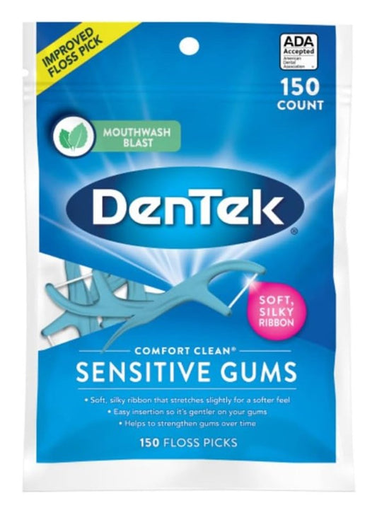 Dentek Floss Picks Comfort Clean Sensitive Gums 150 Count
