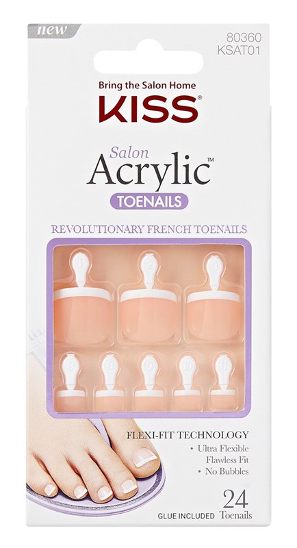Kiss Salon Acrylic French 24 Count Toenails