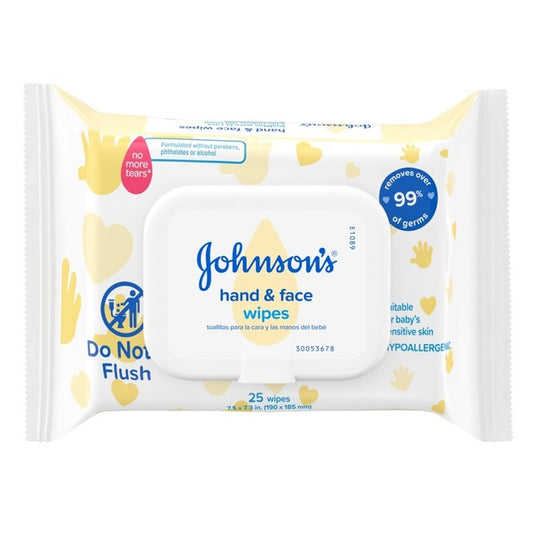 Johnsons Wipes Hand And Face 25 Count (1PC)