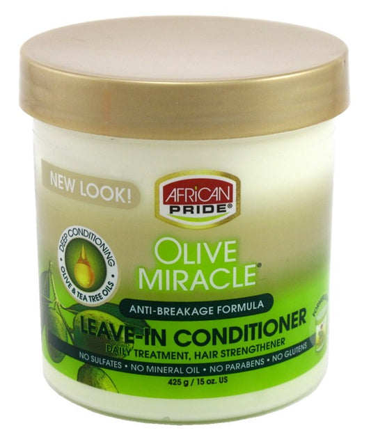 African Pride Olive Miracle Conditioner Leave-In 15oz Jar