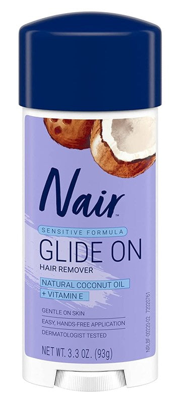 Nair Hair Remover Glide On Natural Coconut Oil 3.3oz