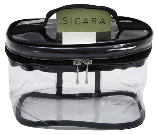 Sicara Clear Cosmetic Bag Oval Train Case (5.5X7.5X4)