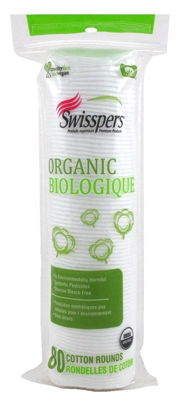 Swisspers Cotton Rounds Organic 80 Count