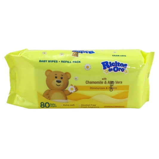Ricitos De Oro Baby Wipes 80 Count Refill Chamomile/Aloe