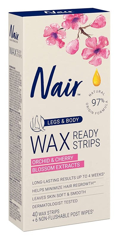 Nair Hair Remover Wax Ready- Strips 40 Count Legs/Body