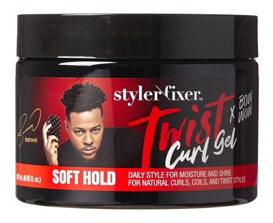 Kiss Red Bow Wow Styler Fixer Twist Curl Gel Soft Hold 6oz